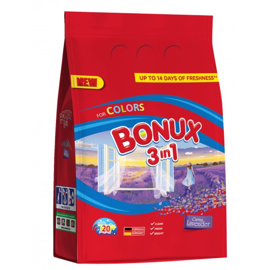 Bonux 20dávek/1.5kg 3v1 levander color | Prací prostředky - Prací prášky